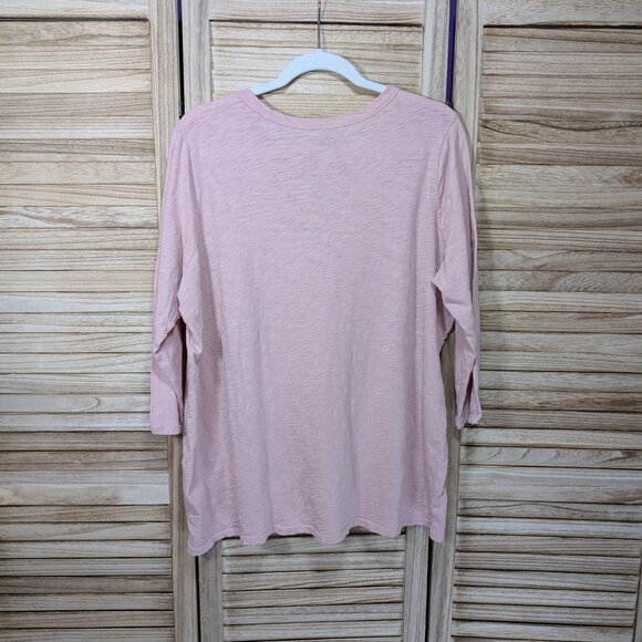 Torrid Pink V-Neck Long Sleeve Top Size 2 - Picture 7 of 7